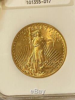 1914-S $20 Saint Gaudens Gold Double Eagle NGC MS63 OLD FAT HOLDER PQ++