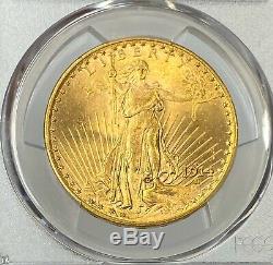 1914 S $20 Saint Gaudens Gold Double Eagle PCGS MS65 Well Struck Gem RARE PQ+