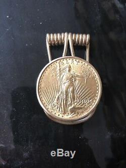 1914-S $20 St. Gaudens Double Eagle Coin in 14K Gold Money Clip
