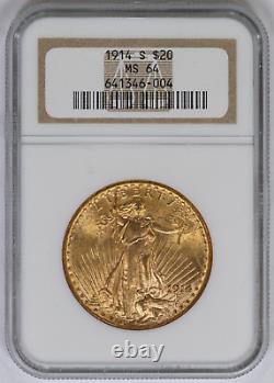 1914-S NGC $20 Saint Gaudens Gold Double Eagle MS64