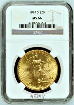 1914-S NGC MS66 Non-Doctored True MS66 $20 Double Eagle Saint Gaudens