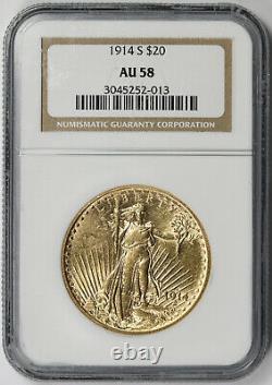 1914-S Saint Gaudens Double Eagle Gold $20 AU 58 NGC