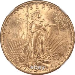 1914-S St. Gaudens $20 Gold Double Eagle NGC MS 63 Choice Uncirculated