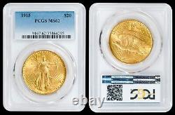 1915 $20 Gold Saint Gaudens Double Eagle PCGS MS62