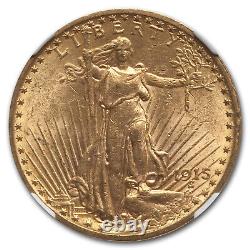 1915 $20 Saint-Gaudens Gold Double Eagle MS-61 NGC