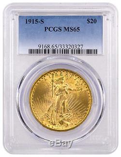 1915-S $20 Gold Saint-Gaudens Double Eagle PCGS MS65 SKU41138