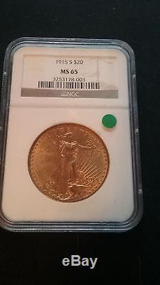 1915-S $20 ST GAUDENS DOUBLE EAGLE NGC MS 65 Gem! Beautiful and Rare Coin