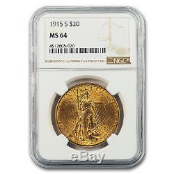 1915-S $20 Saint-Gaudens Gold Double Eagle MS-64 NGC SKU#1570