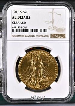 1915-S $20 Saint Gaudens NGC AU Details About Uncirculated Gold Double Eagle