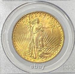 1915-S $20 Saint Gaudens Pre-33 Gold Double Eagle PCGS MS65 Blazing Orange GEM