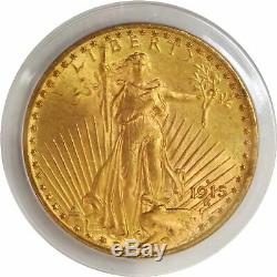 1915 S $20 St. Gaudens Double Eagle Gold PCGS MS62 Gen 2.2 Old Green Holder OGH