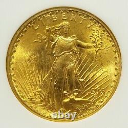 1915-S St. Gaudens $20 Twenty Dollar Gold Double Eagle, Brilliant NGC-62