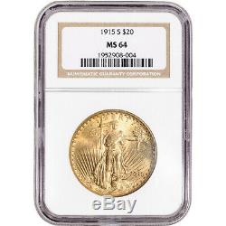 1915-S US Gold $20 Saint-Gaudens Double Eagle NGC MS64