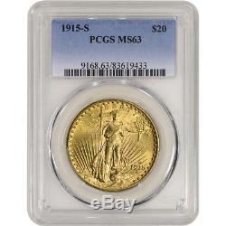 1915-S US Gold $20 Saint-Gaudens Double Eagle PCGS MS63