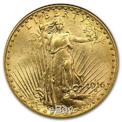 1916-S $20 Saint-Gaudens Gold Double Eagle MS-64 NGC SKU#73486