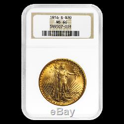 1916-S $20 Saint-Gaudens Gold Double Eagle MS-66 NGC SKU#191086