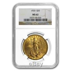 1920 $20 Saint-Gaudens Gold Double Eagle MS-62 NGC SKU #44006
