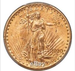 1920-P 20 Saint Gaudens Gold Double Eagle PCGS MS64 Overlooked Date Rarity PQ++