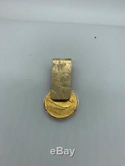1920 Saint Gaudens $20 Gold Coin Double Eagle 14k Y/Gold Rolling Money Clip 65 g