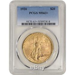 1920 US Gold $20 Saint-Gaudens Double Eagle PCGS MS63+
