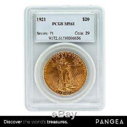 1921 St. Gaudens $20 Gold Double Eagle PCGS MS-61 VERY SCARCE DATE 100 KNOWN