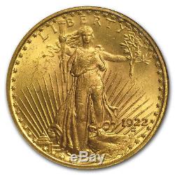 1922 $20 Saint-Gaudens Gold Double Eagle MS-64 NGC SKU#19179