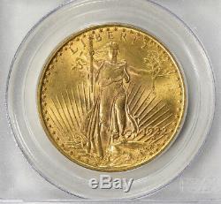 1922 $20 Saint Gaudens Gold Double Eagle, PCGS MS63 & CAC approved