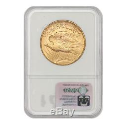 1922 $20 Saint Gaudens NGC MS63 PQ Approved choice Gold Double Eagle coin