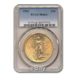 1922 $20 St. Gaudens Gold Double Eagle MS-64+ PCGS SKU#133207