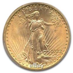 1922 $20 St. Gaudens Gold Double Eagle MS-64+ PCGS SKU#133207