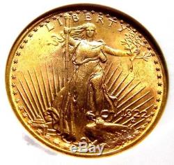 1922-P Gold $20 St. Gaudens Double Eagle, Graded MS64 by NGC