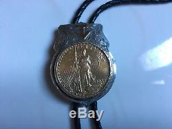 1923 $20 Dollar St. Gaudens Double Eagle Gold Coin for Leather rope Bolo Tie