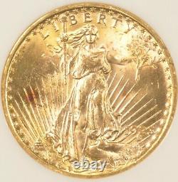 1923 $20 Saint Gaudens Gold Double Eagle Coin NGC MS62 NoLine Fatty Copper Spots