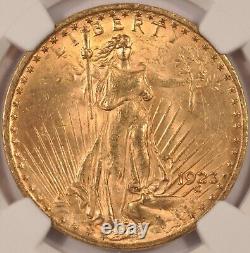 1923 $20 Saint Gaudens Gold Double Eagle Coin NGC MS63