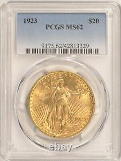 1923 $20 Saint Gaudens Gold Double Eagle Coin PCGS MS62 Pre-1933 Gold