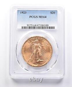 1923 $20 Saint-Gaudens Gold Double Eagle MS64 PCGS 7387