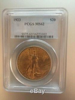1923 $20 Saint Gaudens Gold Double Eagle PCGS MS62 coin