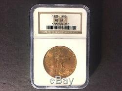 1923 $20 St. Gaudens Double Eagle Gold Coin MS63 NGC