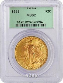 1923 $20 St Gaudens Double Eagle Gold PCGS MS62 Gen 3.1 Old Green Holder OGH