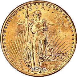 1923-D $20 PCGS MS64 Saint Gaudens Double Eagle Gold Coin