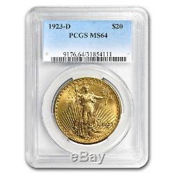 1923-D $20 Saint-Gaudens Gold Double Eagle MS-64 PCGS SKU # 24446