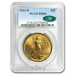1923-D $20 Saint-Gaudens Gold Double Eagle MS-65 PCGS (CAC) SKU#153631