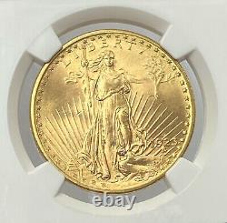 1923-D $20 Saint Gaudens Gold Double Eagle Pre-1933 NGC MS64 Rare Sleeper Date