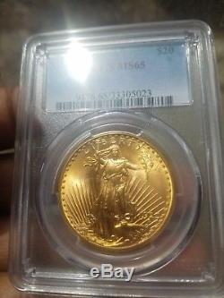 1923-D $20 St. Gaudens Gold Double Eagle MS-65 PCGS Excellent condition
