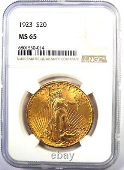 1923 Saint Gaudens Gold Double Eagle $20 (1923-P) NGC MS65 $6,200 Value