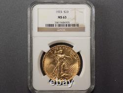 1923 St. Gaudens Double Eagle $20 Gold Coin Better Date NGC MS63 #4047