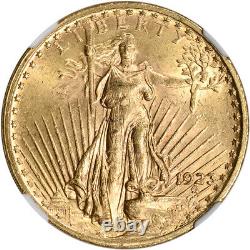 1923 US Gold $20 Saint-Gaudens Double Eagle NGC MS62
