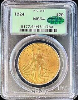 1924 $20 American Gold Double Eagle Saint Gaudens MS64 NGC Certified CAC