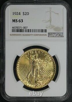 1924 $20 Gold Double Eagle St. Gaudens NGC MS63