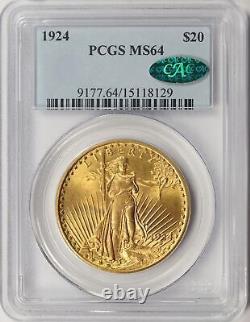 1924 $20 Gold Saint Gaudens Double Eagle PCGS CAC MS64